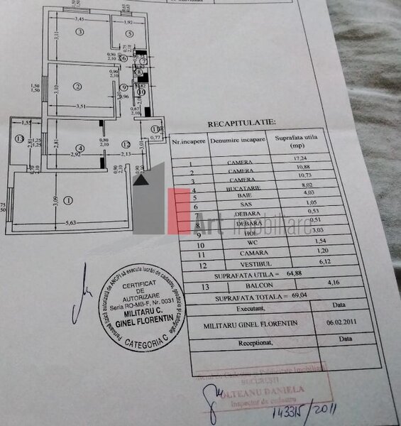 Teiul Doamnei, apartament de 3 camere